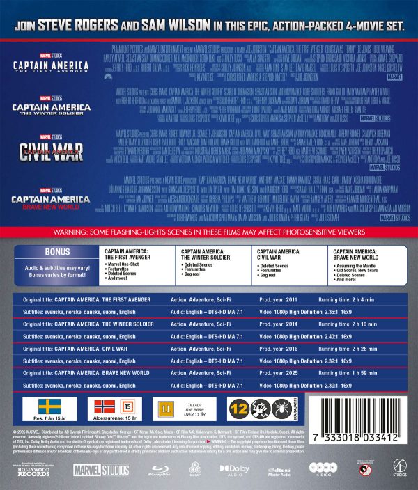 CAPTAIN AMERICA: 1-4 BOX (4 disc) - Blu-ray CAPTAIN AMERICA: 1-4 BOX (4 disc) - Blu-ray